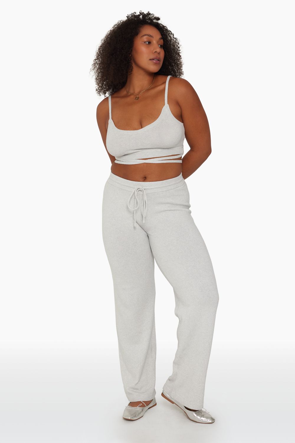 JERSEY KNIT RELAXED KNIT PANTS - FOG sold by SETactive product image thumbnail 3