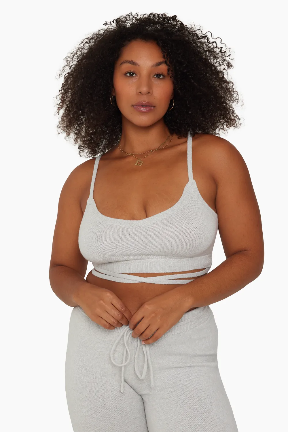 JERSEY KNIT WRAP BRALETTE - FOG sold by SETactive product image thumbnail 3