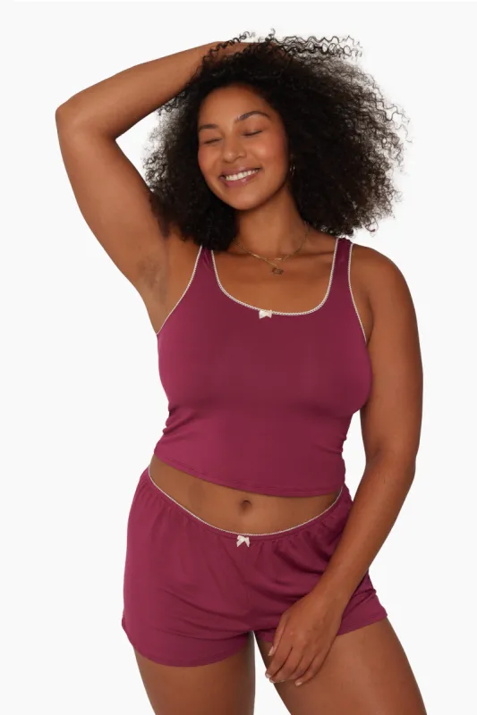 SLEEP JERSEY BOW SLEEP TANK - ORCHID sold by SETactive