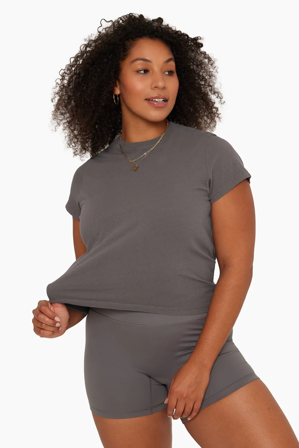 CLASSIC COTTON MID TEE - GRAPHITE sold by SETactive product image thumbnail 3