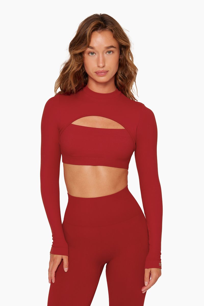 SCULPTFLEX® LONG SLEEVE CUTOUT BRA - HEARTTHROB sold by SETactive product image thumbnail 2