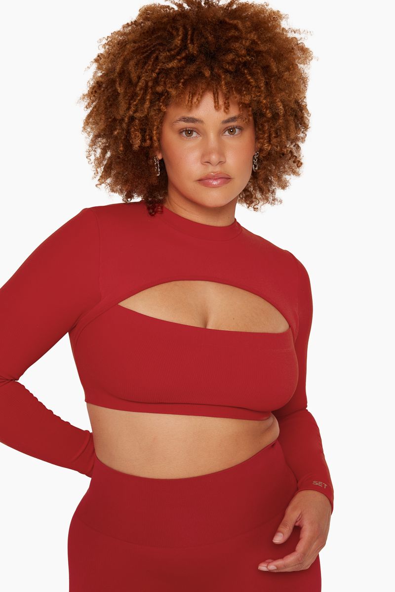 SCULPTFLEX® LONG SLEEVE CUTOUT BRA - HEARTTHROB sold by SETactive