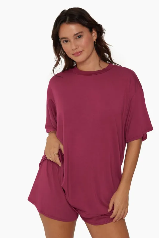 SLEEP JERSEY OVERSIZED BOYFRIEND SLEEP TEE - ORCHID sold by SETactive
