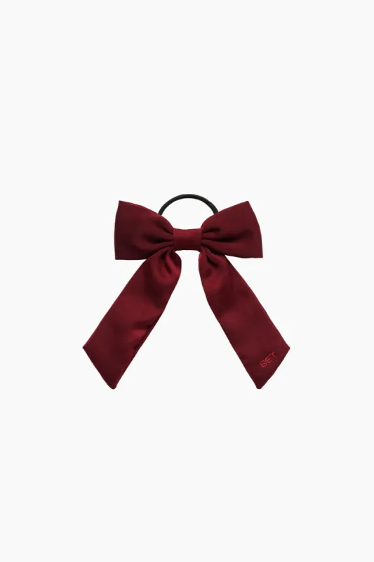 SATIN BOW HAIR TIE - SCARLET sold by SETactive