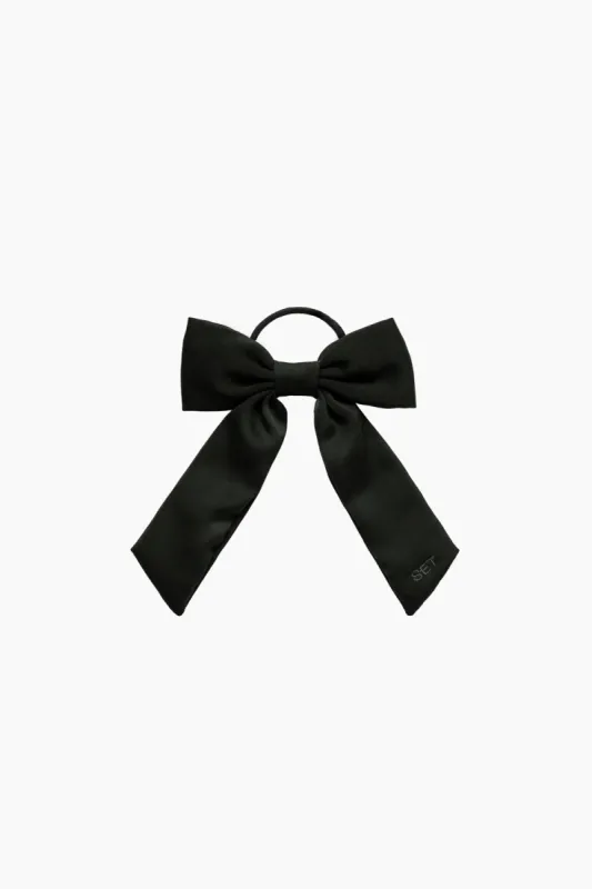 SATIN BOW HAIR TIE - ONYX sold by SETactive