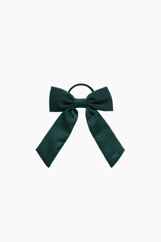 SATIN BOW HAIR TIE - IVY sold by SETactive