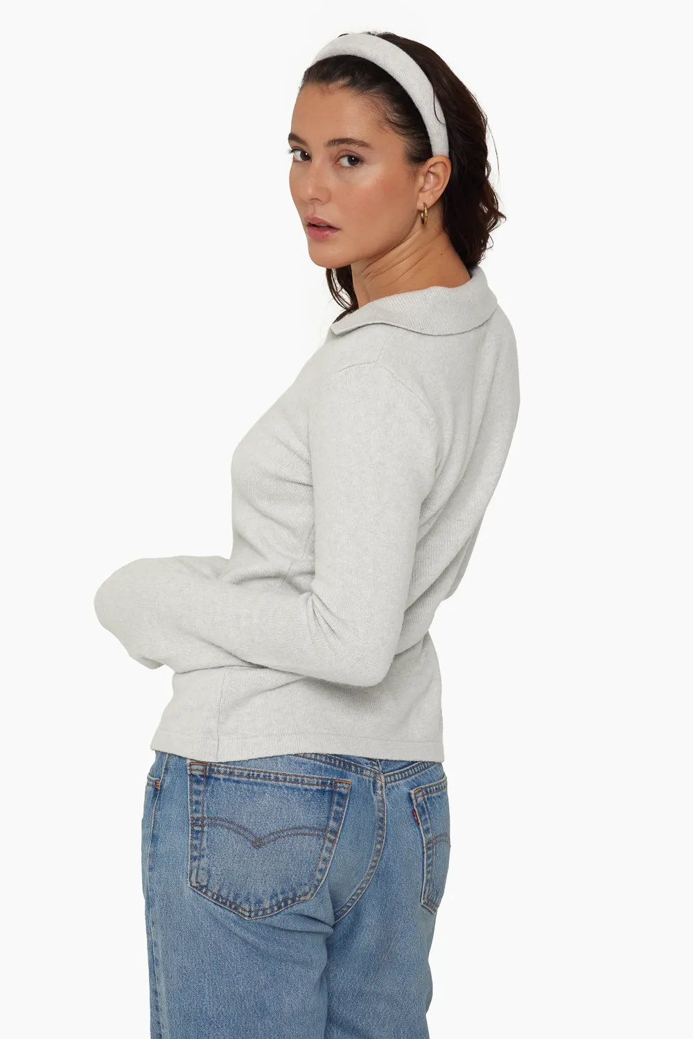 JERSEY KNIT DOUBLE V CARDIGAN - FOG sold by SETactive product image thumbnail 2