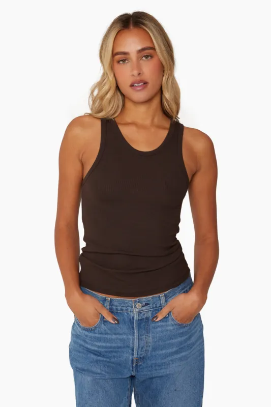 RIBBED MODAL SUNDAY FULL TANK - ESPRESSO sold by SETactive