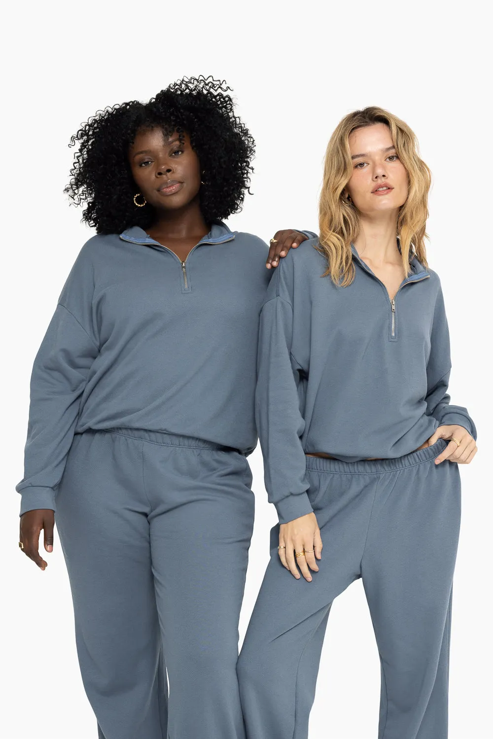 LIGHTWEIGHT SWEATS QUARTER ZIP - MINERAL sold by SETactive product image thumbnail 3