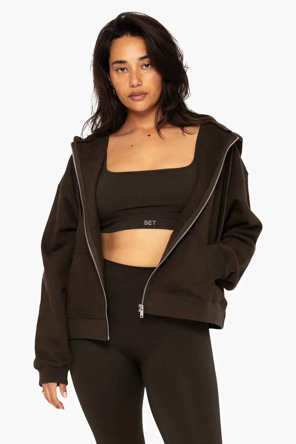 HEAVYWEIGHT SWEATS ZIP HOODIE - ESPRESSO sold by SETactive product image thumbnail 4