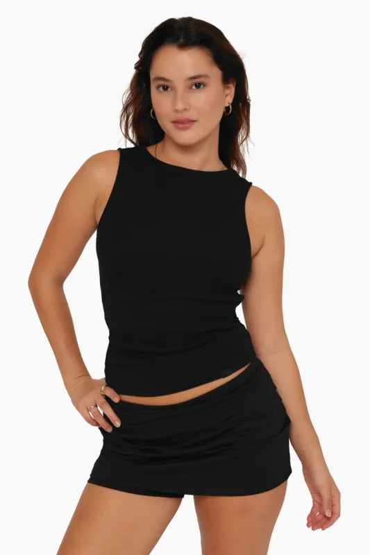 COTTON RIB RIBBED TANK - ONYX sold by SETactive