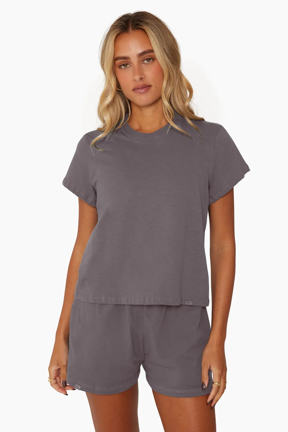 CLASSIC COTTON MID TEE - SMOKE sold by SETactive