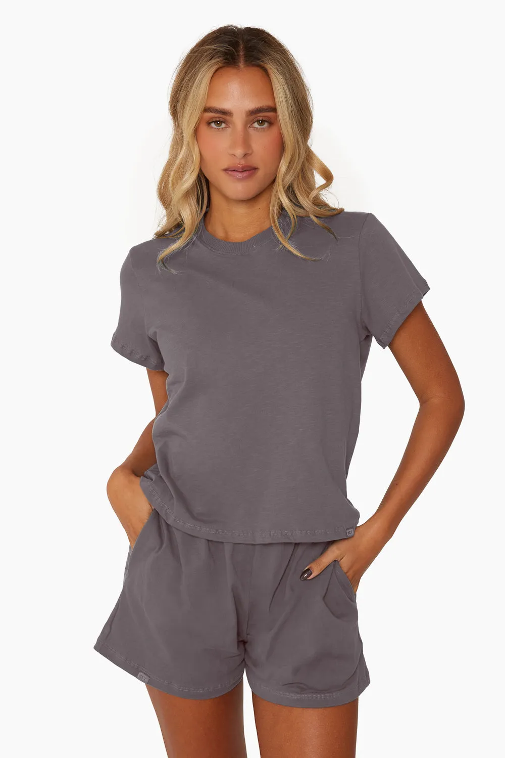 CLASSIC COTTON MID TEE - SMOKE sold by SETactive product image thumbnail 3