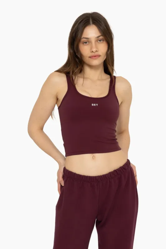 SPORTBODY® DOUBLE SCOOP TANK BRA - REDWOOD sold by SETactive