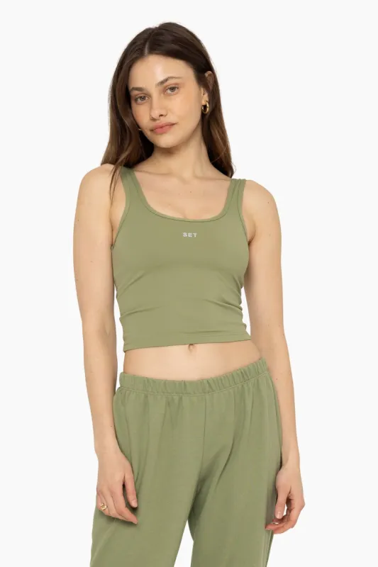 SPORTBODY® DOUBLE SCOOP TANK BRA - PISTACHIO sold by SETactive