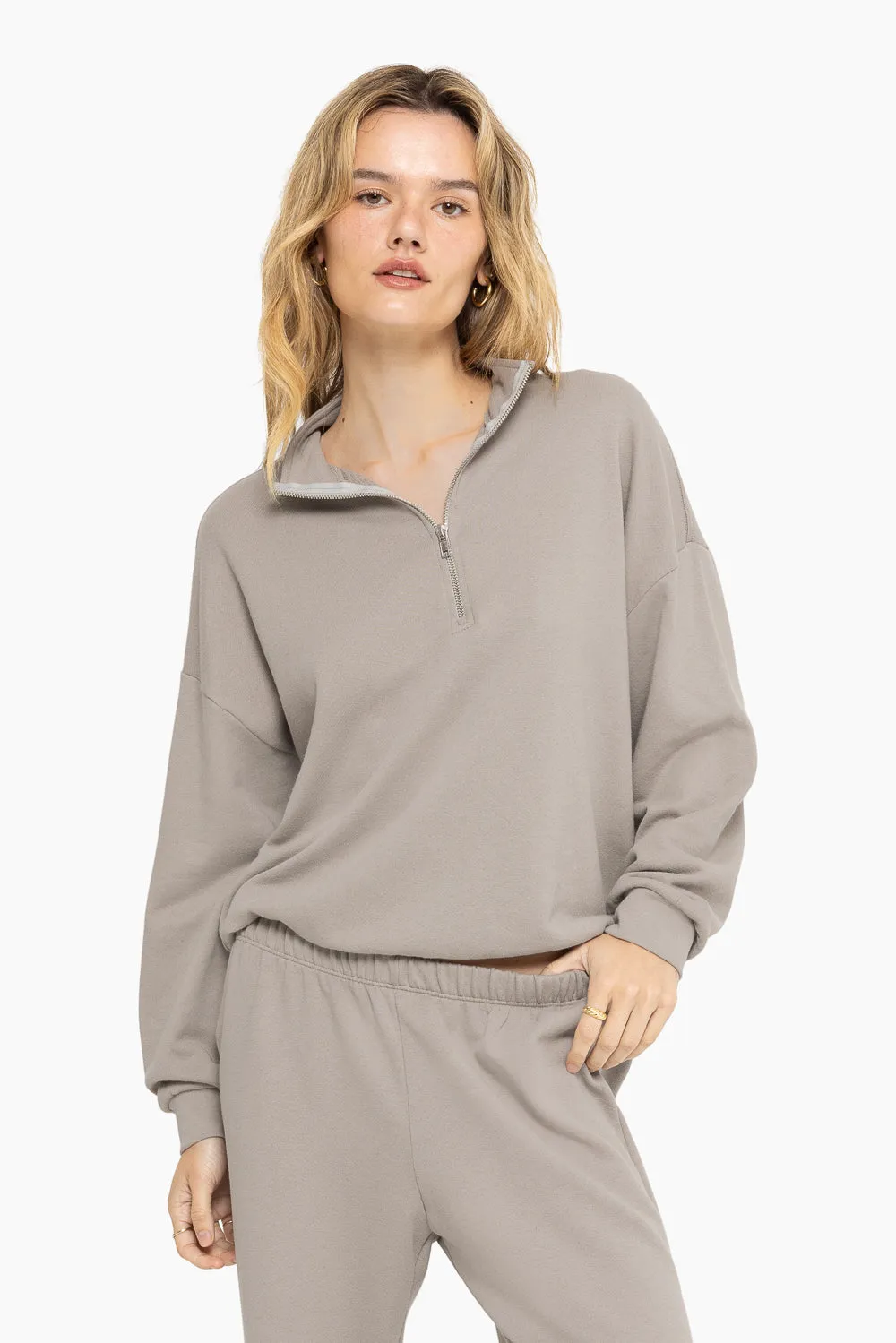 LIGHTWEIGHT SWEATS QUARTER ZIP - BREEZE sold by SETactive product image thumbnail 4