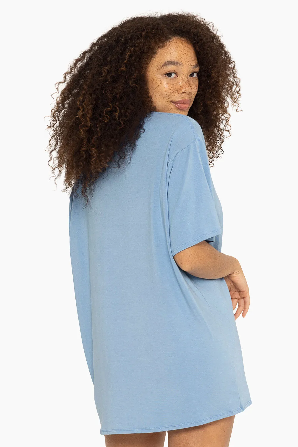 SLEEP JERSEY OVERSIZED BOYFRIEND SLEEP TEE - POWDER sold by SETactive product image thumbnail 2