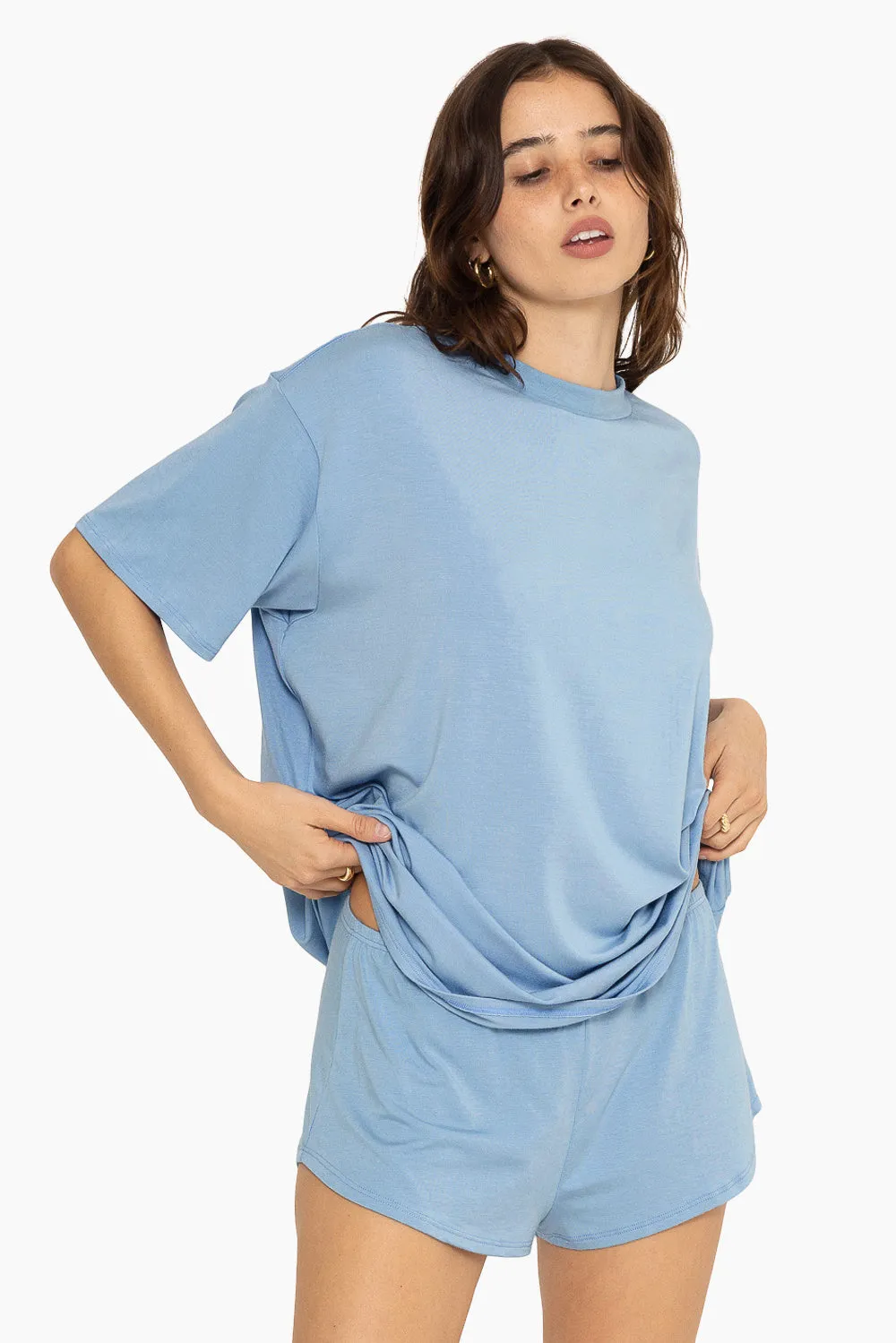 SLEEP JERSEY OVERSIZED BOYFRIEND SLEEP TEE - POWDER sold by SETactive product image thumbnail 4