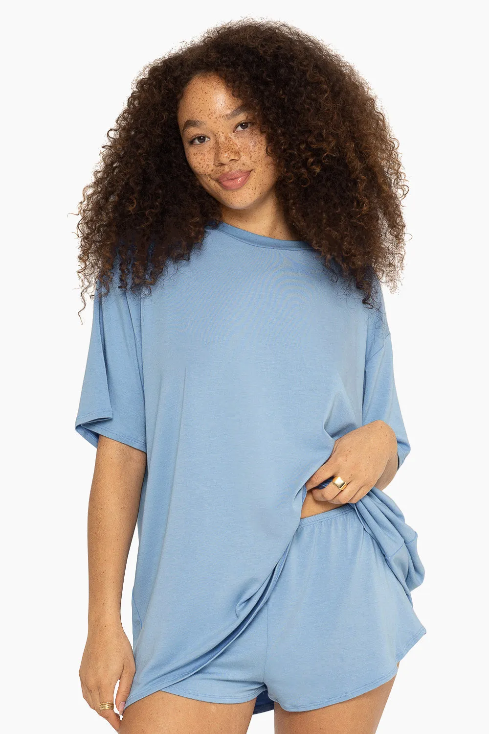 SLEEP JERSEY OVERSIZED BOYFRIEND SLEEP TEE - POWDER sold by SETactive product image thumbnail 3