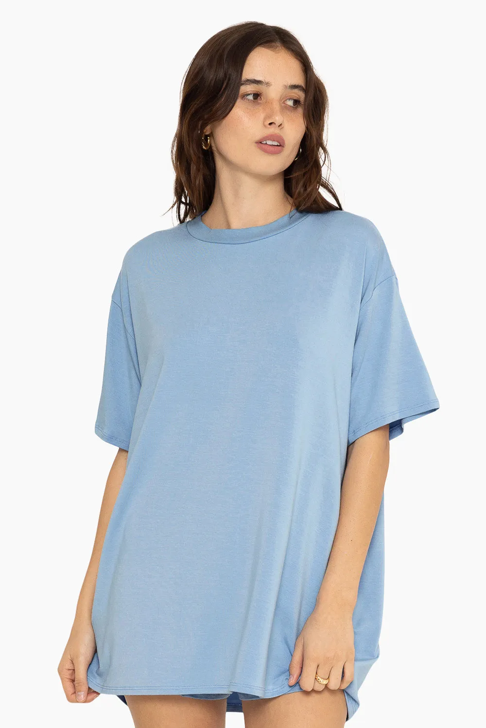 SLEEP JERSEY OVERSIZED BOYFRIEND SLEEP TEE - POWDER sold by SETactive product image thumbnail 5