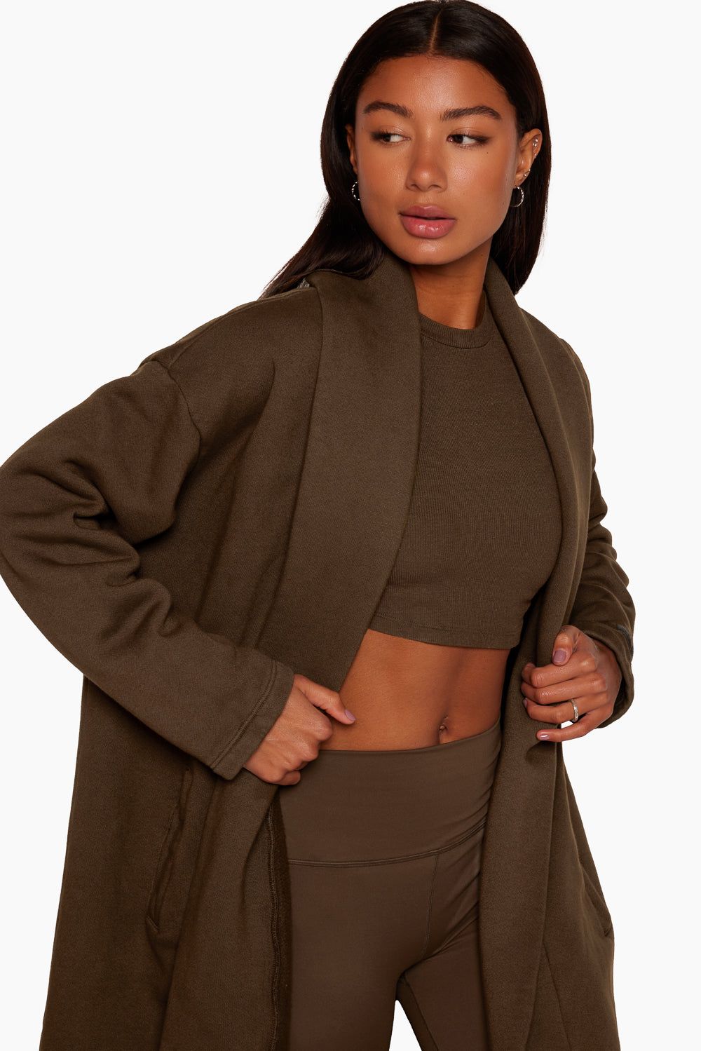 LONGLINE SWEATS CARDIGAN - CAPPUCCINO sold by SETactive product image thumbnail 3