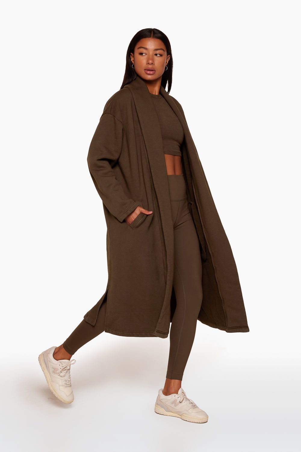 LONGLINE SWEATS CARDIGAN - CAPPUCCINO sold by SETactive