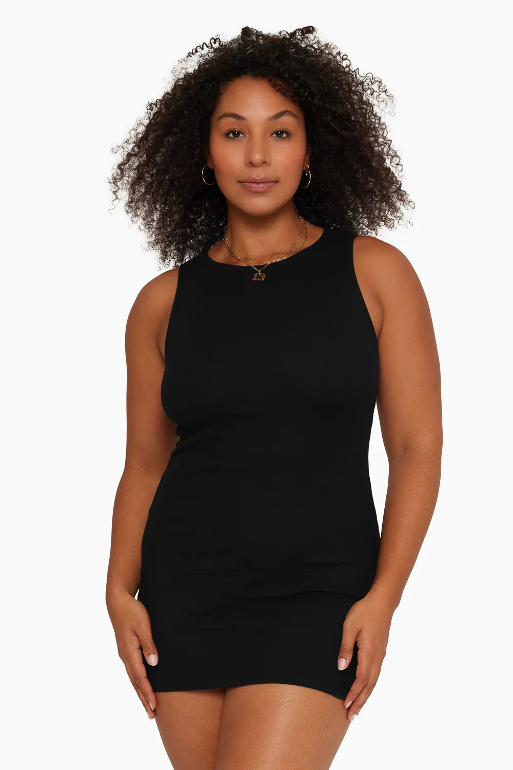 COTTON RIB RIBBED TANK DRESS - ONYX sold by SETactive product image thumbnail 4