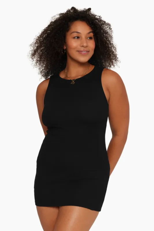 COTTON RIB RIBBED TANK DRESS - ONYX sold by SETactive