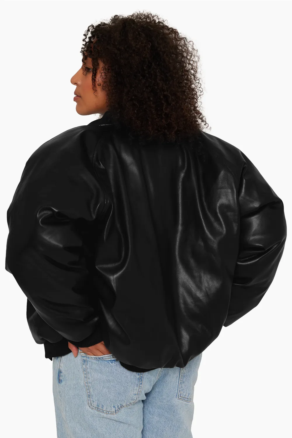 VEGAN LEATHER BOMBER - ONYX sold by SETactive product image thumbnail 2