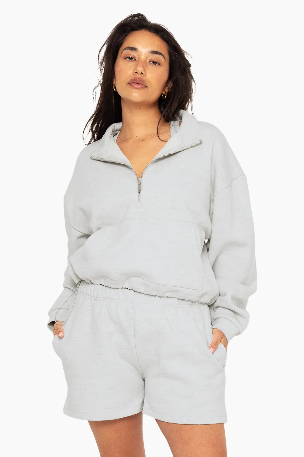 HEAVYWEIGHT SWEATS HALF ZIP - HEATHER GREY sold by SETactive