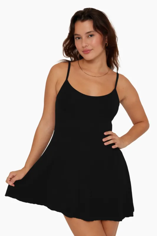 RIBBED MODAL RIBBED CAMI DRESS - ONYX sold by SETactive
