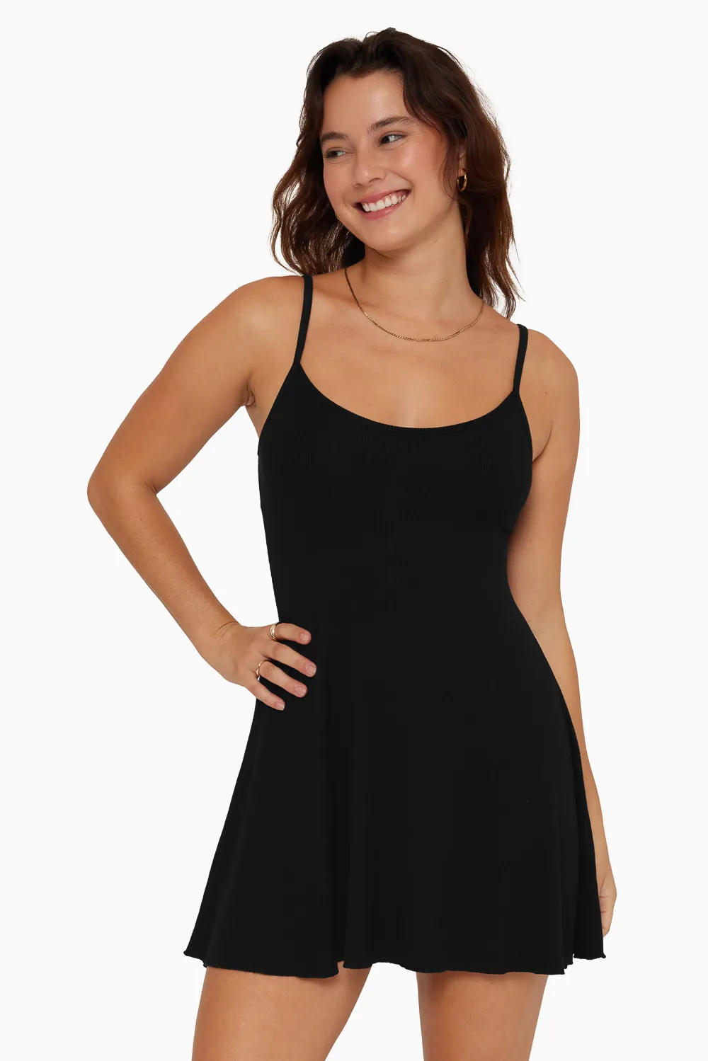 RIBBED MODAL RIBBED CAMI DRESS - ONYX sold by SETactive product image thumbnail 3
