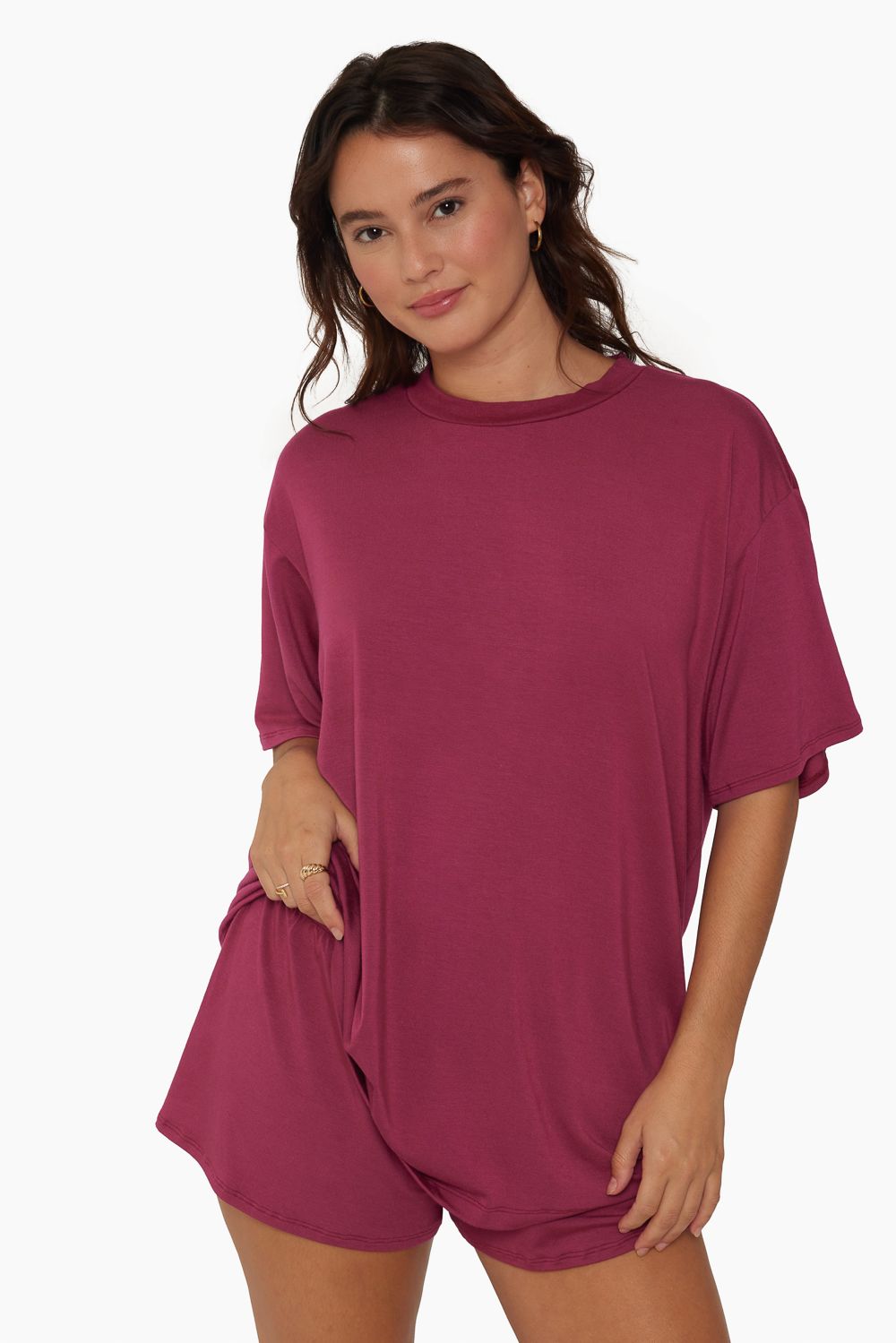 SLEEP JERSEY OVERSIZED BOYFRIEND SLEEP TEE - ORCHID sold by SETactive