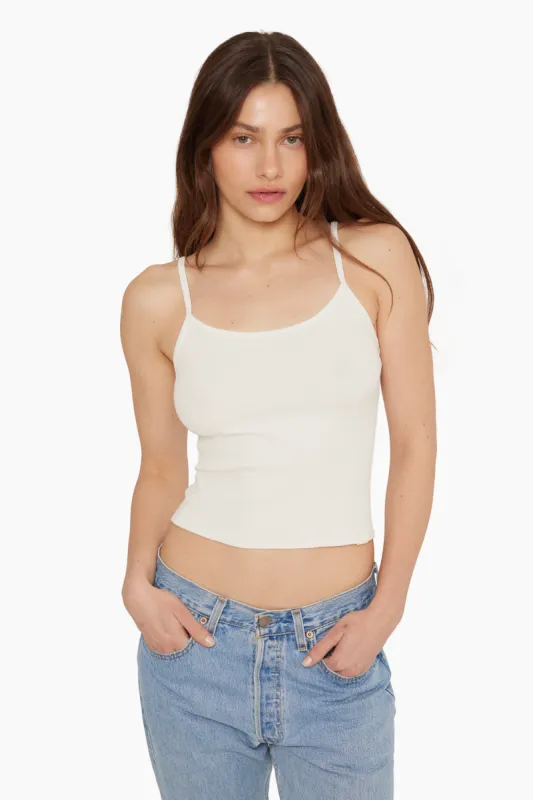 RIBBED MODAL RIBBED CLASSIC CAMI - BLANC sold by SETactive