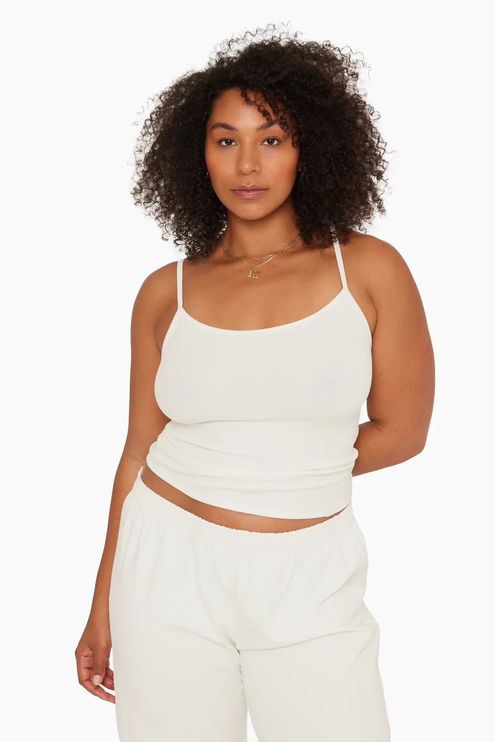 RIBBED MODAL RIBBED CLASSIC CAMI - BLANC sold by SETactive product image thumbnail 3