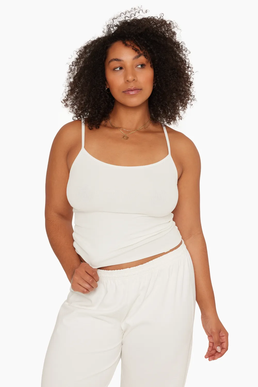 RIBBED MODAL RIBBED CLASSIC CAMI - BLANC sold by SETactive product image thumbnail 4