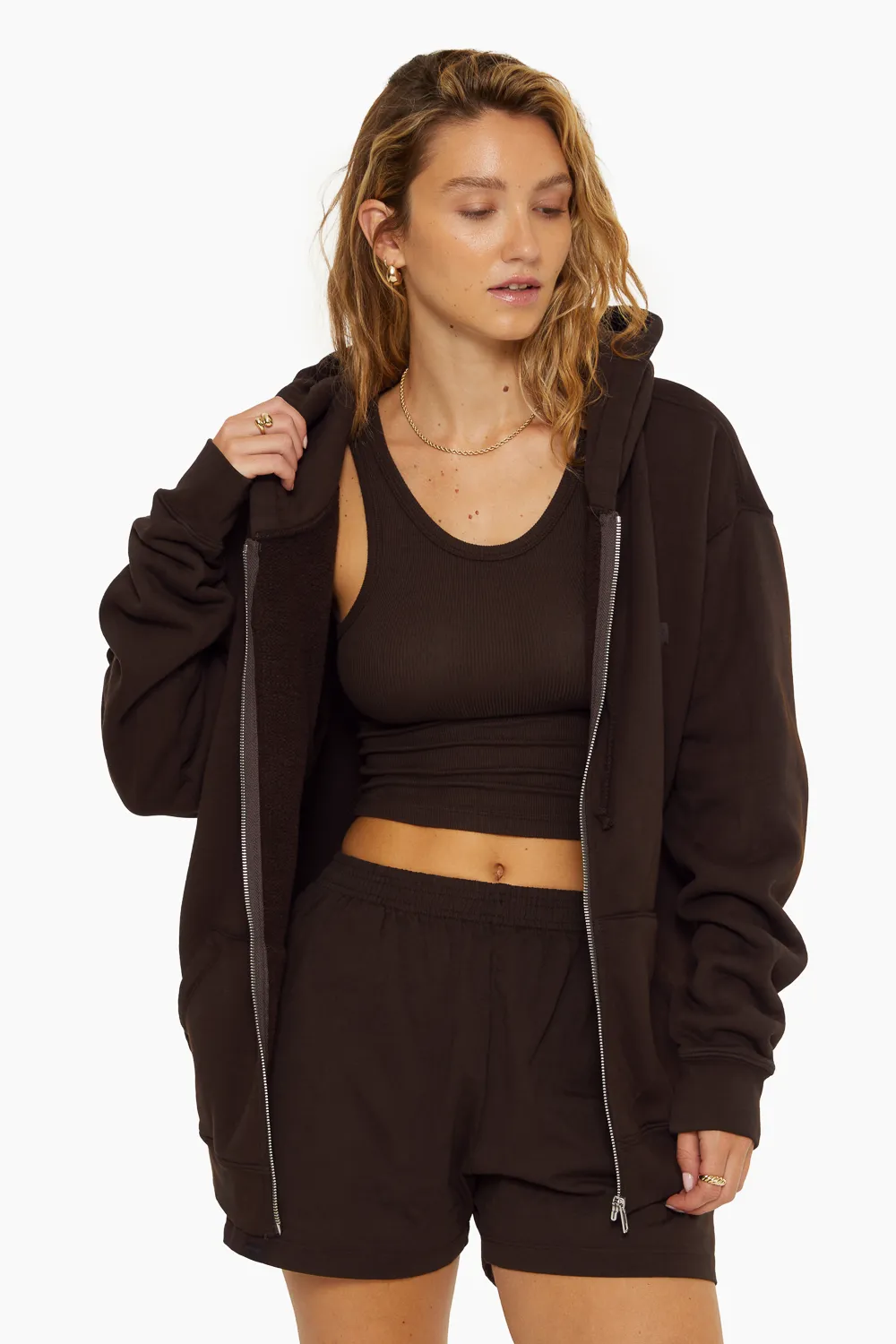 OVERSIZED ZIP HOODIE 1.0 - ESPRESSO sold by SETactive product image thumbnail 3