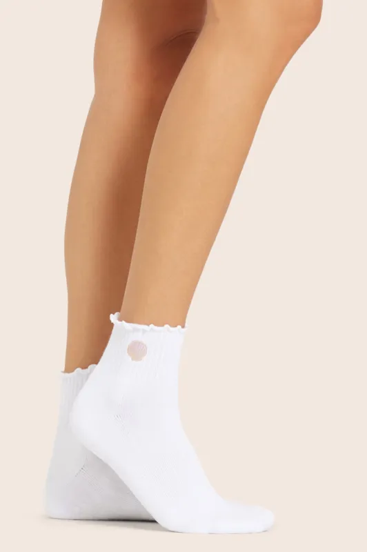 SET X PARKE RUFFLE PILATES SOCKS - SEASHELL sold by SETactive