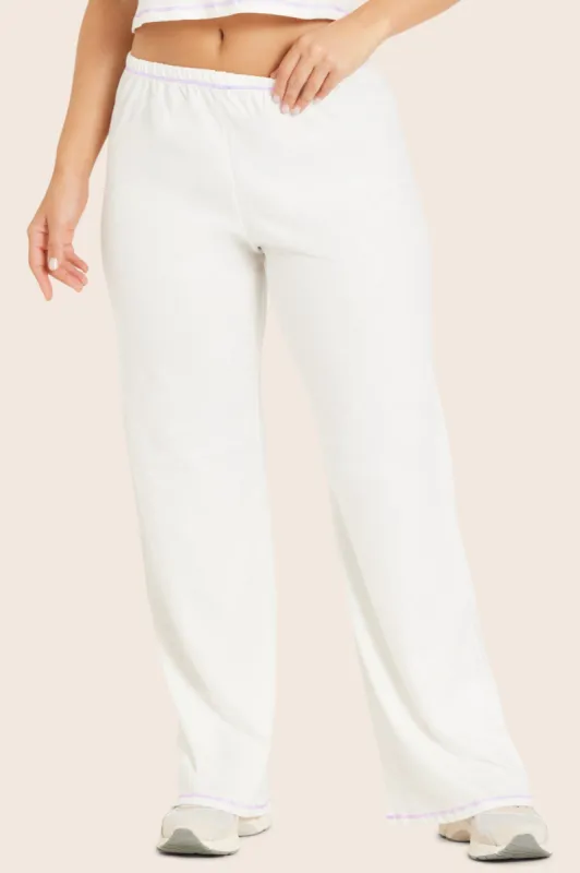 CLASSIC COTTON DAILY LINNY PANTS - BLANC/PETUNIA made by SETactive