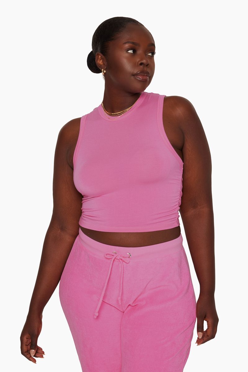 COTTON JERSEY HIGH NECK TANK - PUCKER sold by SETactive