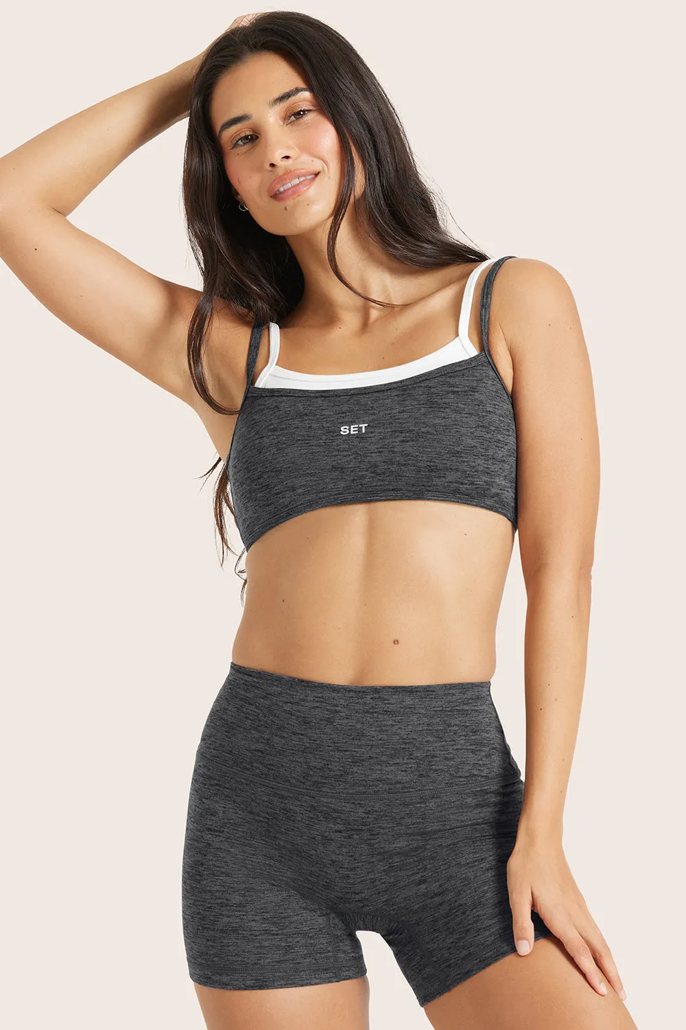 FORMCLOUD® DOUBLE SCOOP BRA - PEPPER HEATHER GREY sold by SETactive product image thumbnail 3