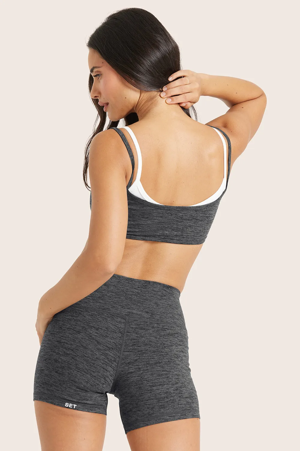 FORMCLOUD® DOUBLE SCOOP BRA - PEPPER HEATHER GREY sold by SETactive product image thumbnail 2