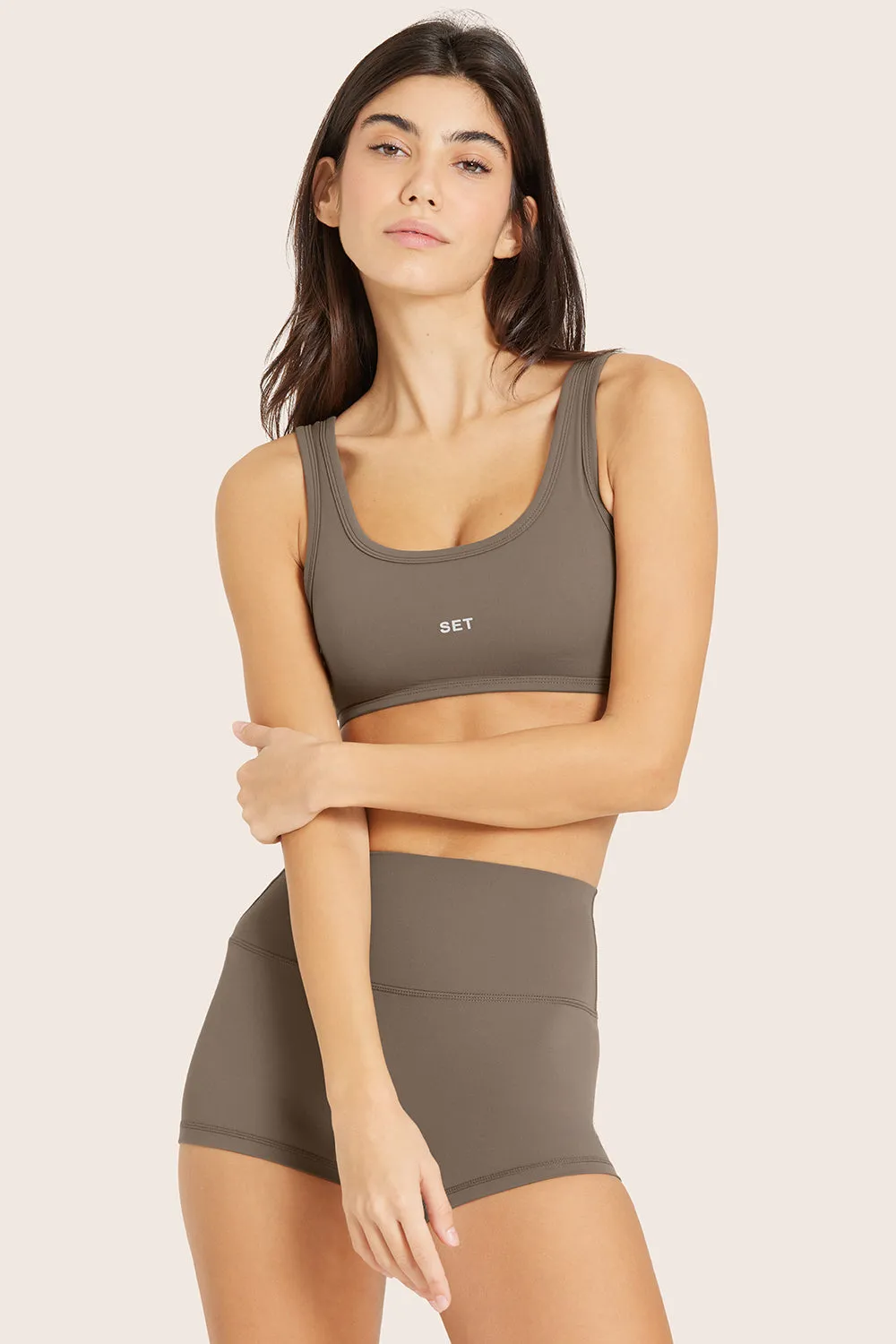 AIRLUXE™ BREATHE SCOOP BRA - TRUFFLE sold by SETactive product image thumbnail 3