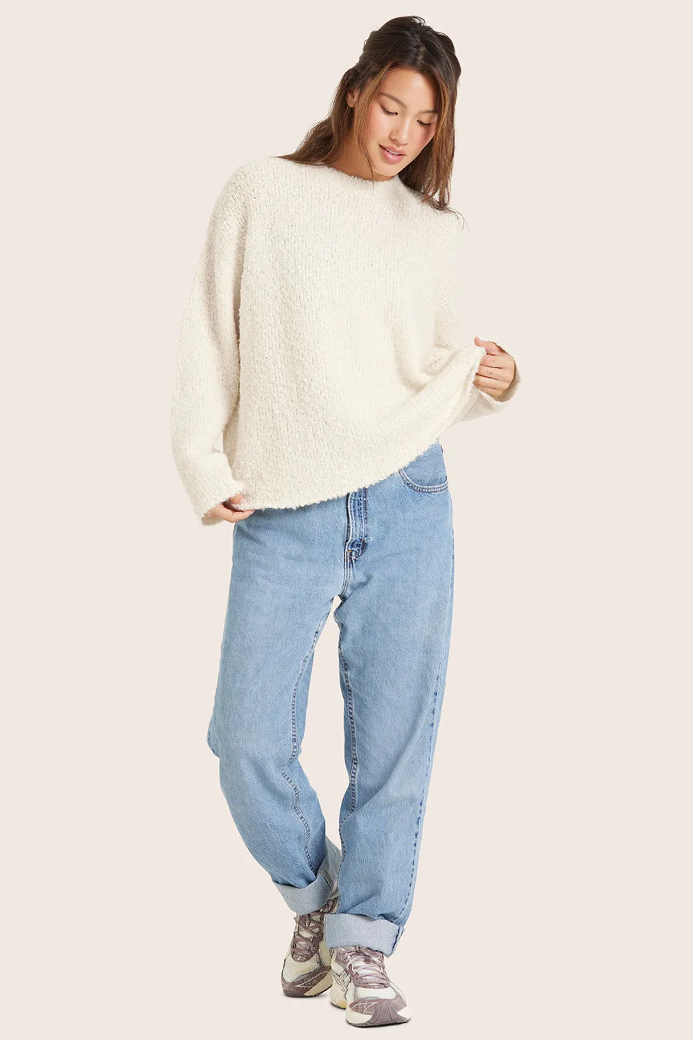 BOUCLÉ OVERSIZED CREWNECK SWEATER - OPAL sold by SETactive product image thumbnail 3