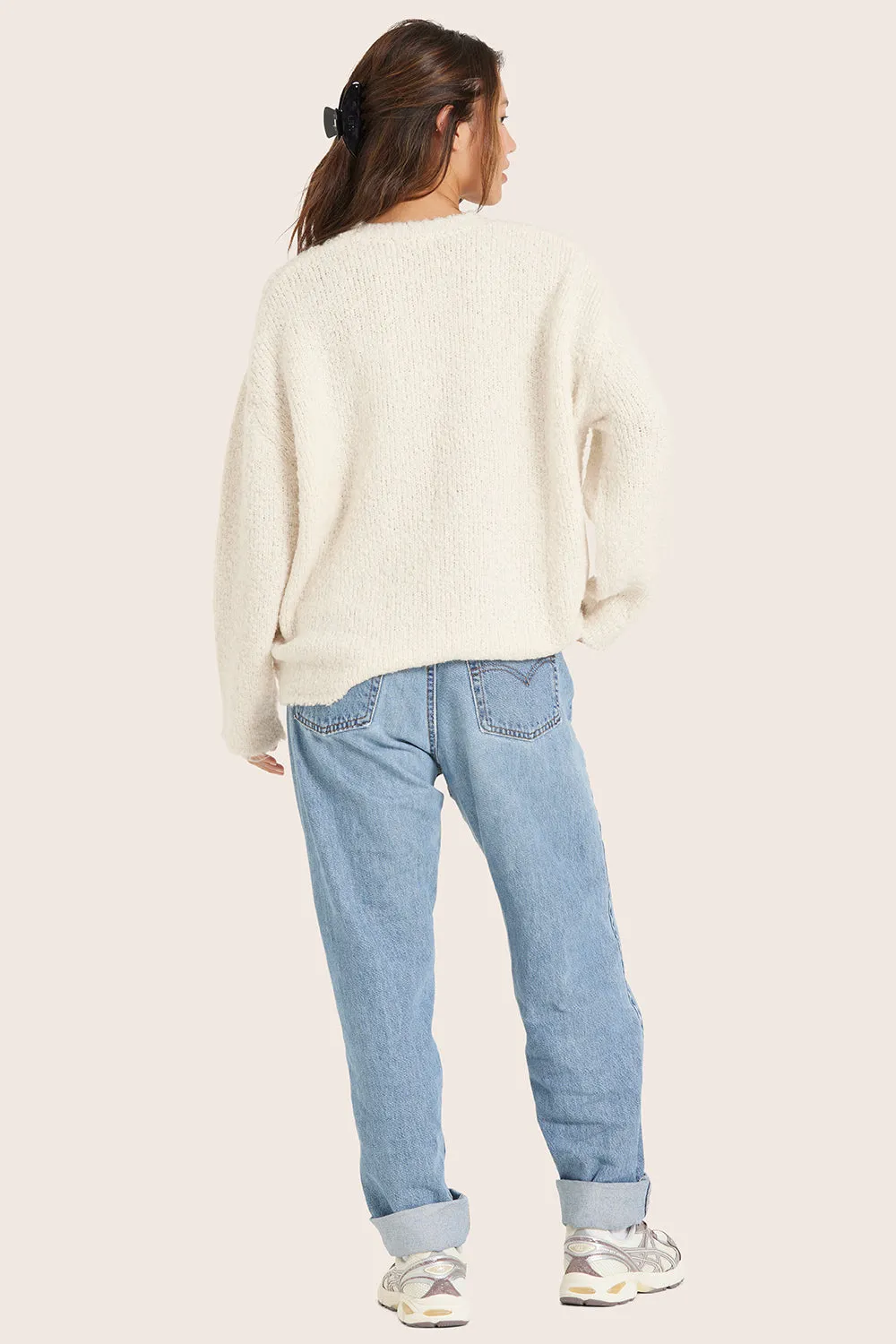 BOUCLÉ OVERSIZED CREWNECK SWEATER - OPAL sold by SETactive product image thumbnail 4