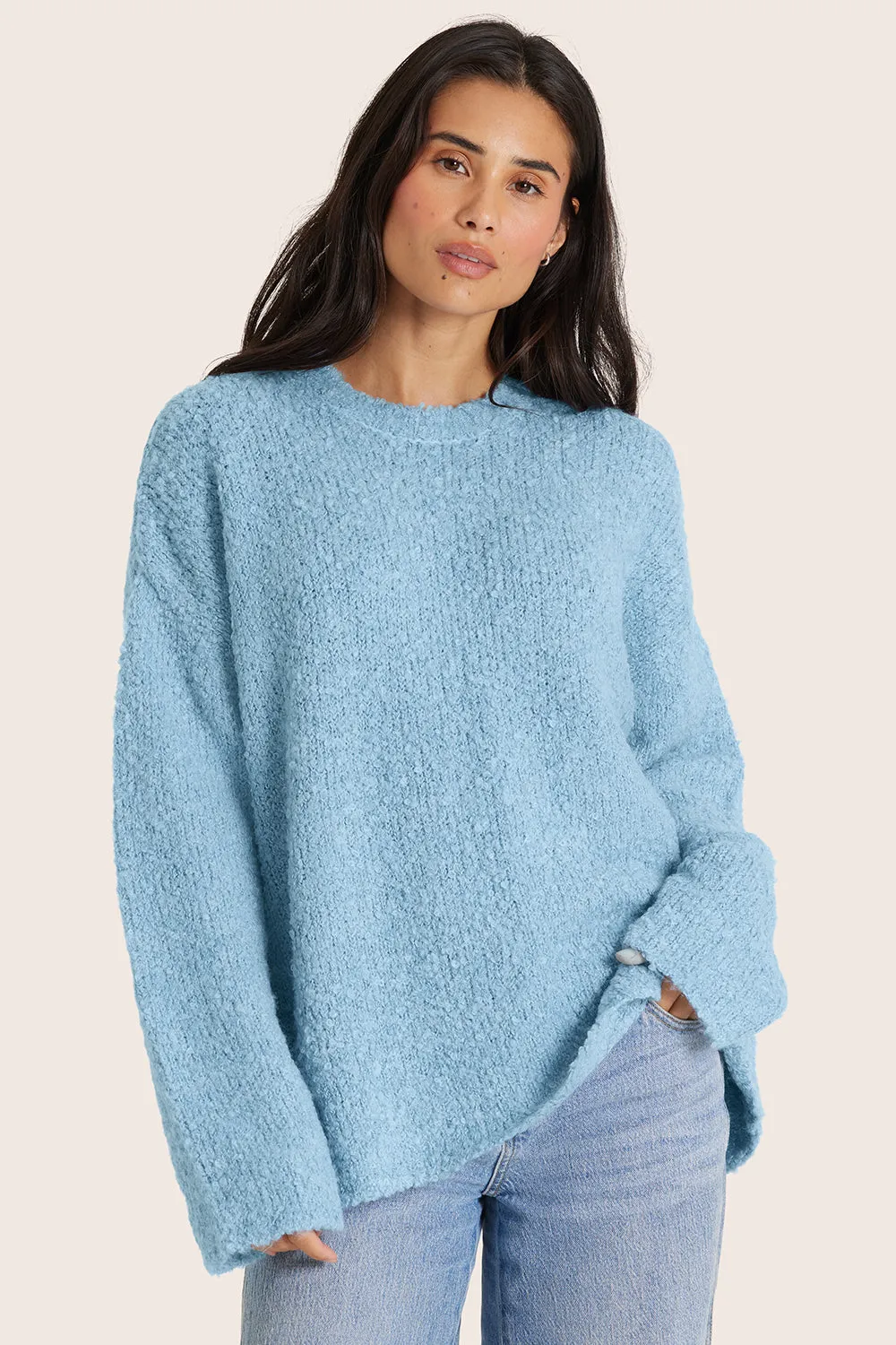 BOUCLÉ OVERSIZED CREWNECK SWEATER - IRIS sold by SETactive
