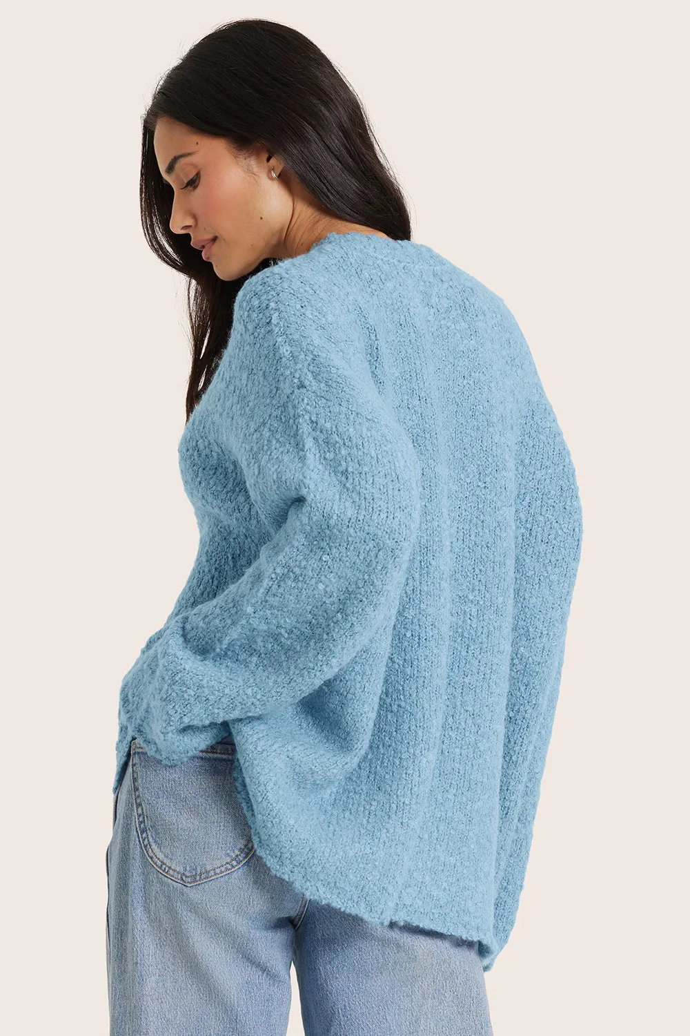 BOUCLÉ OVERSIZED CREWNECK SWEATER - IRIS sold by SETactive product image thumbnail 3