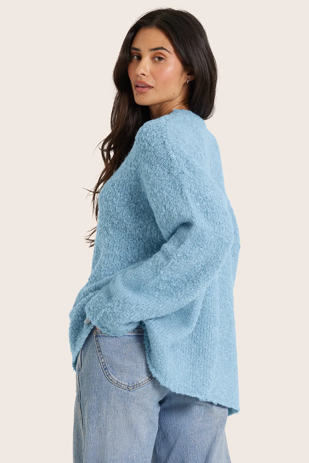 BOUCLÉ OVERSIZED CREWNECK SWEATER - IRIS sold by SETactive product image thumbnail 2