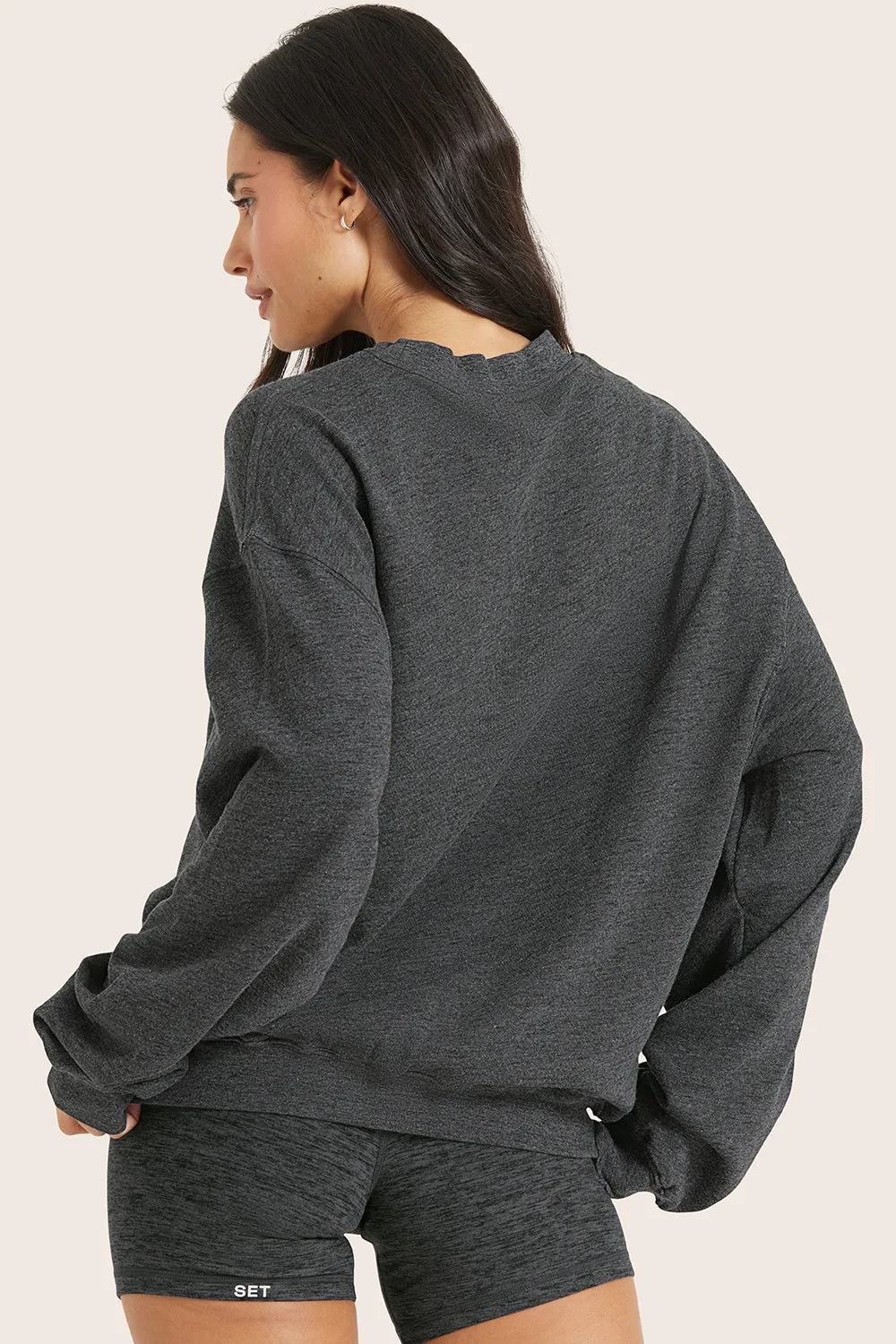 LIGHTWEIGHT SWEATS CLASSIC CREWNECK - PEPPER HEATHER GREY sold by SETactive product image thumbnail 3