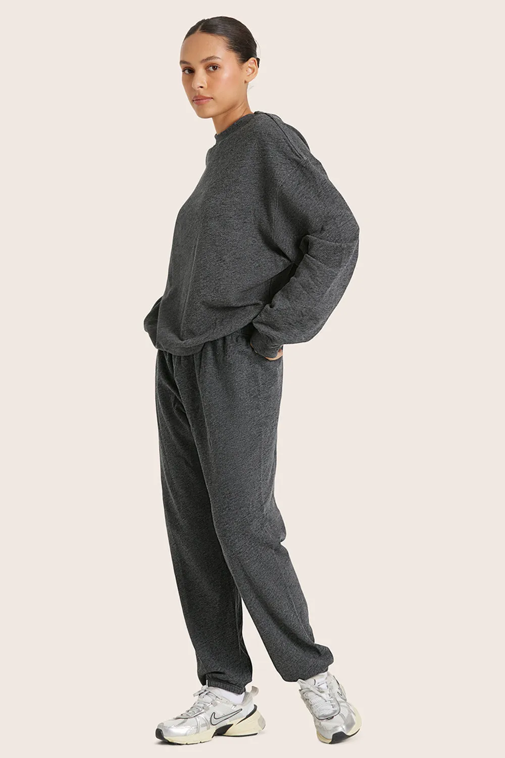 LIGHTWEIGHT SWEATS CLASSIC CREWNECK - PEPPER HEATHER GREY sold by SETactive product image thumbnail 2